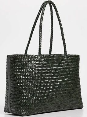 Rare Madewell Handwoven Leather Tote Summit Green